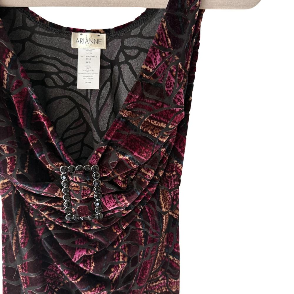 Arianne Tank Top Y2k Goth Small Purple‎ Black Velvet Buckle Whimsigoth Witchy